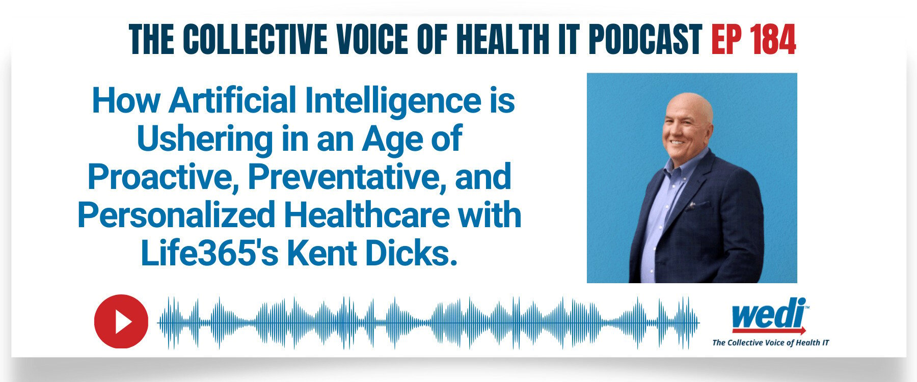 WEDI Podcast - Episode 184- How Artificial Intelligence is Ushering in an Age of Proactive, Preventative, and Personalized Healthcare.