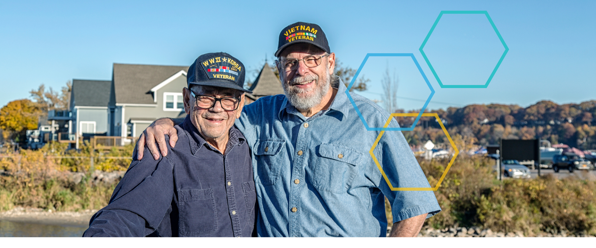 Two male Veterans posing for picture